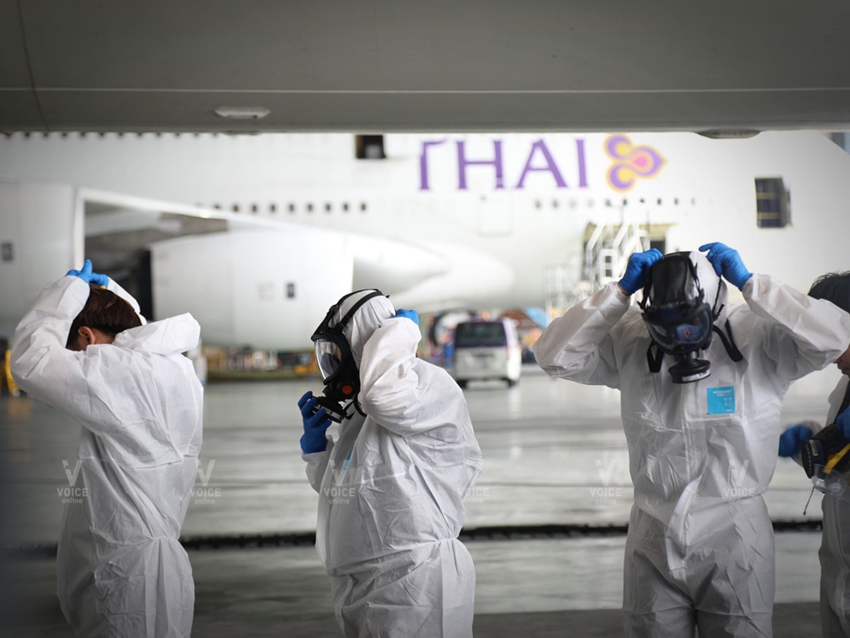 การบินไทยฉีดพ้นไวรัส-เครื่องบิน-การบินไทย-ไวรัสโคโรนา