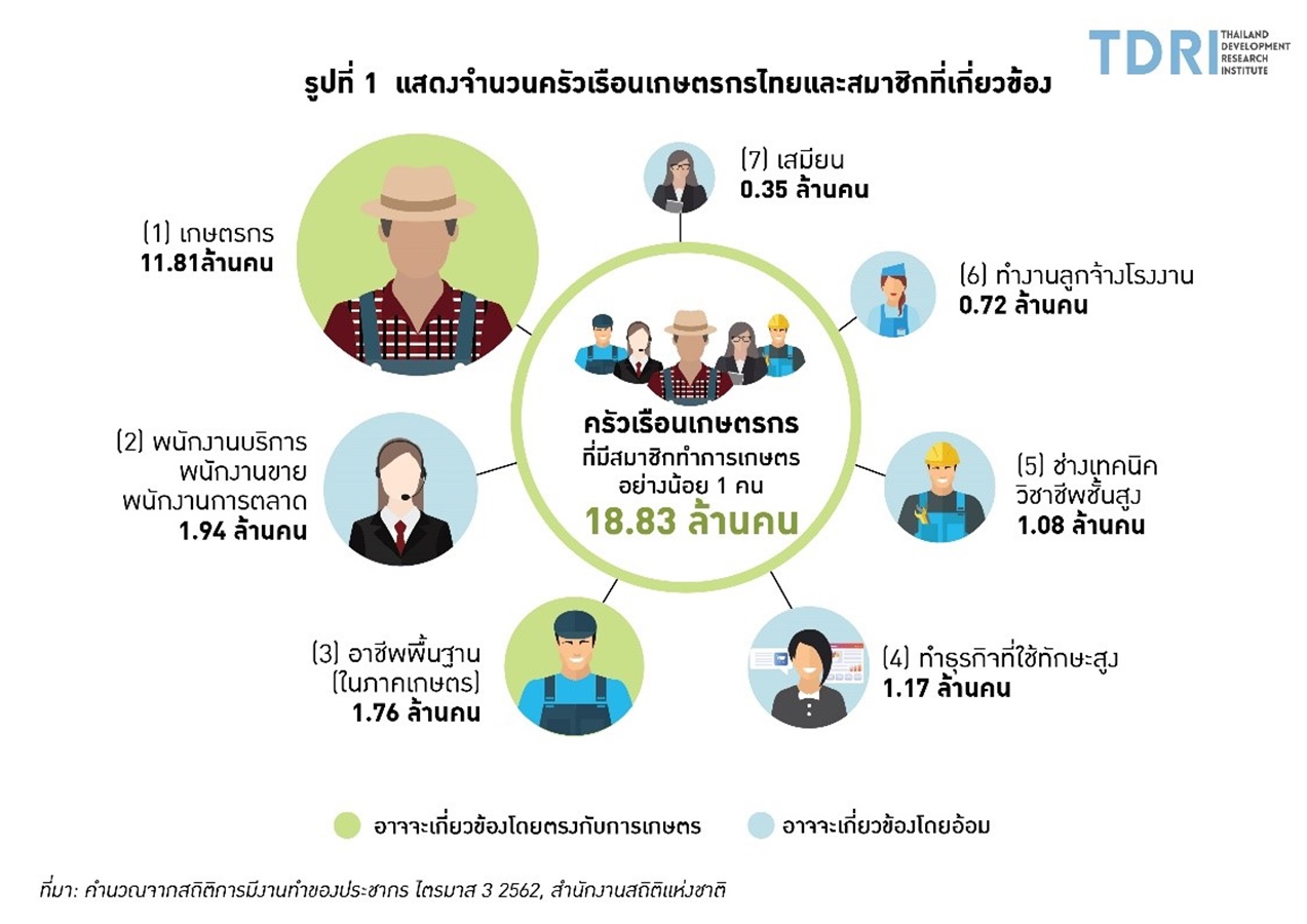 ครัวเรือนเกษตร เกษตรกร ทีดีอาร์ไอ