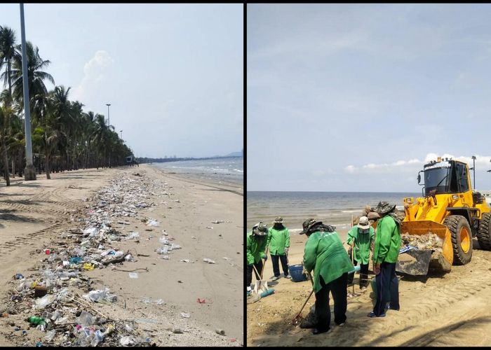 เผยภาพ 'หาดบางแสน' ขยะเพียบ - ธรณ์ ชี้มาจากบ้านเรือน 'คนบนบก'