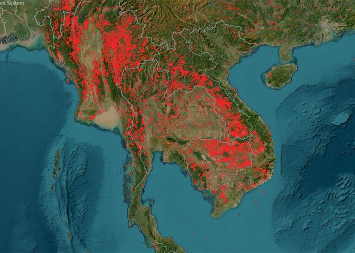 จุดแดงทั้งภาคพื้นดินอาเซียน ร่วมระดมเผาไร่ กระทบ PM 2.5 หนัก