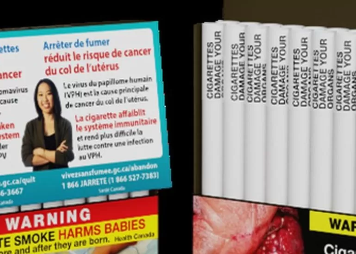 จ่อแปะคำเตือนสุขภาพบนตัวบุหรี่ แคนาดายกระดับการรณรงค์งดสูบบุหรี่