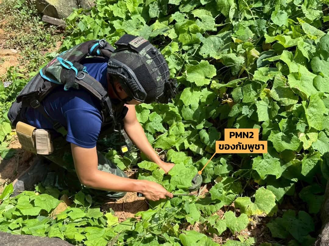 พบทุ่นระเบิดในที่มั่นทหารกัมพูชา