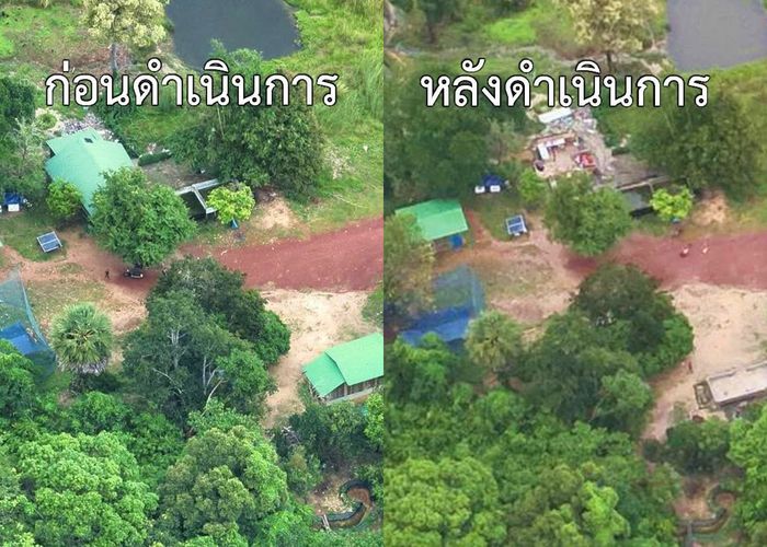 กองทัพเรือ ผลักดันรื้อถอนสิ่งปลูกสร้างที่รุกล้ำอธิปไตย บริเวณฝั่งตรงข้ามบ้านหนองรี จ.ตราด