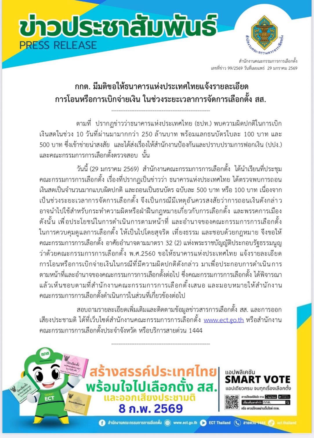 กกต ธนาคารแห่งประเทศไทย