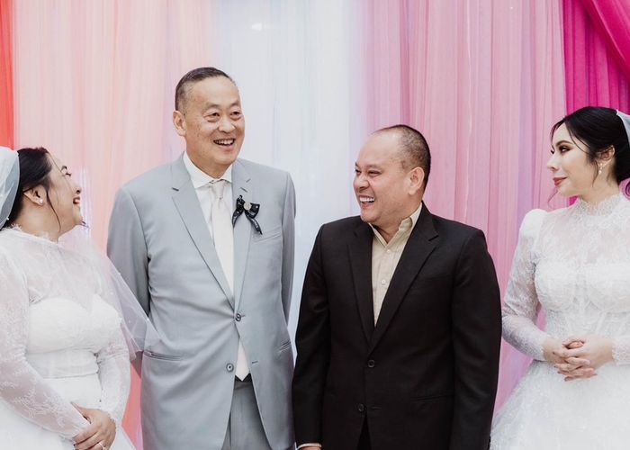 'ณัฐวุฒิ-อดีตนายกฯเศรษฐา' ร่วมงานมงคลสมรส 'วาดดาว-ลูกนัท' วันครบรอบ 1 ปี การบังคับใช้ พ.ร.บ.สมรสเท่าเทียม