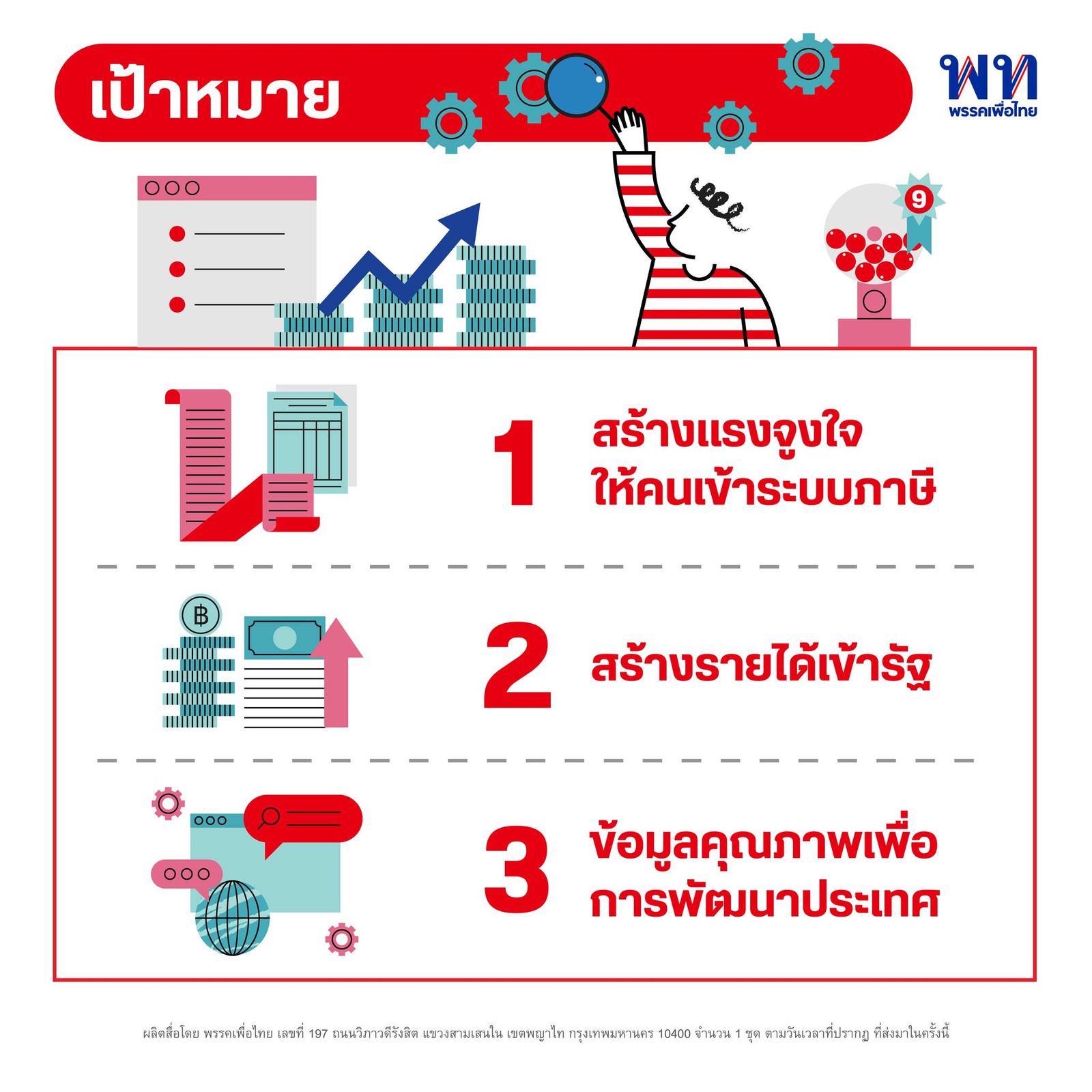 พรรคเพื่อไทย ชูนโยบายสร้างเศรษฐีเงินล้าน วันละ 9 คน