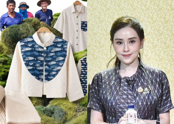 รัฐบาลเผยความสำเร็จกรมประมง ก.เกษตรฯ ต่อยอดสาหร่ายวัชพืชใต้ทะเลเป็นเส้นใยทอ 'ผ้าลายปลาทูบ้านชะอาน' จ. เพชรบุรี