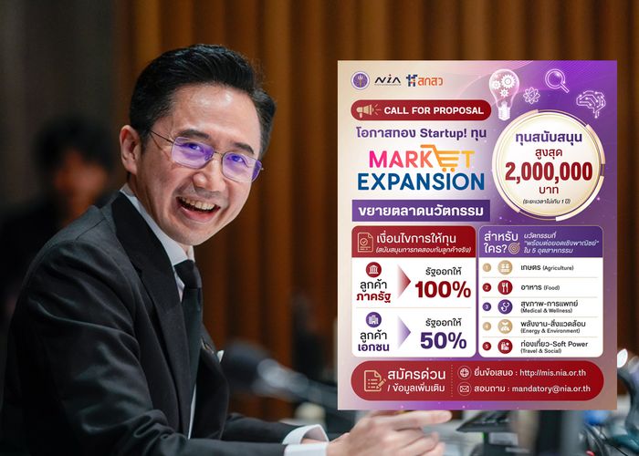 'ยศชนัน' เผยข่าวดี โอกาสทอง Startup สมัครขอรับทุนสนับสนุนสูงสุด 2 ล้านบาท ยื่นข้อเสนอเพื่อรับทุนได้ที่ http://mis.nia.or.th